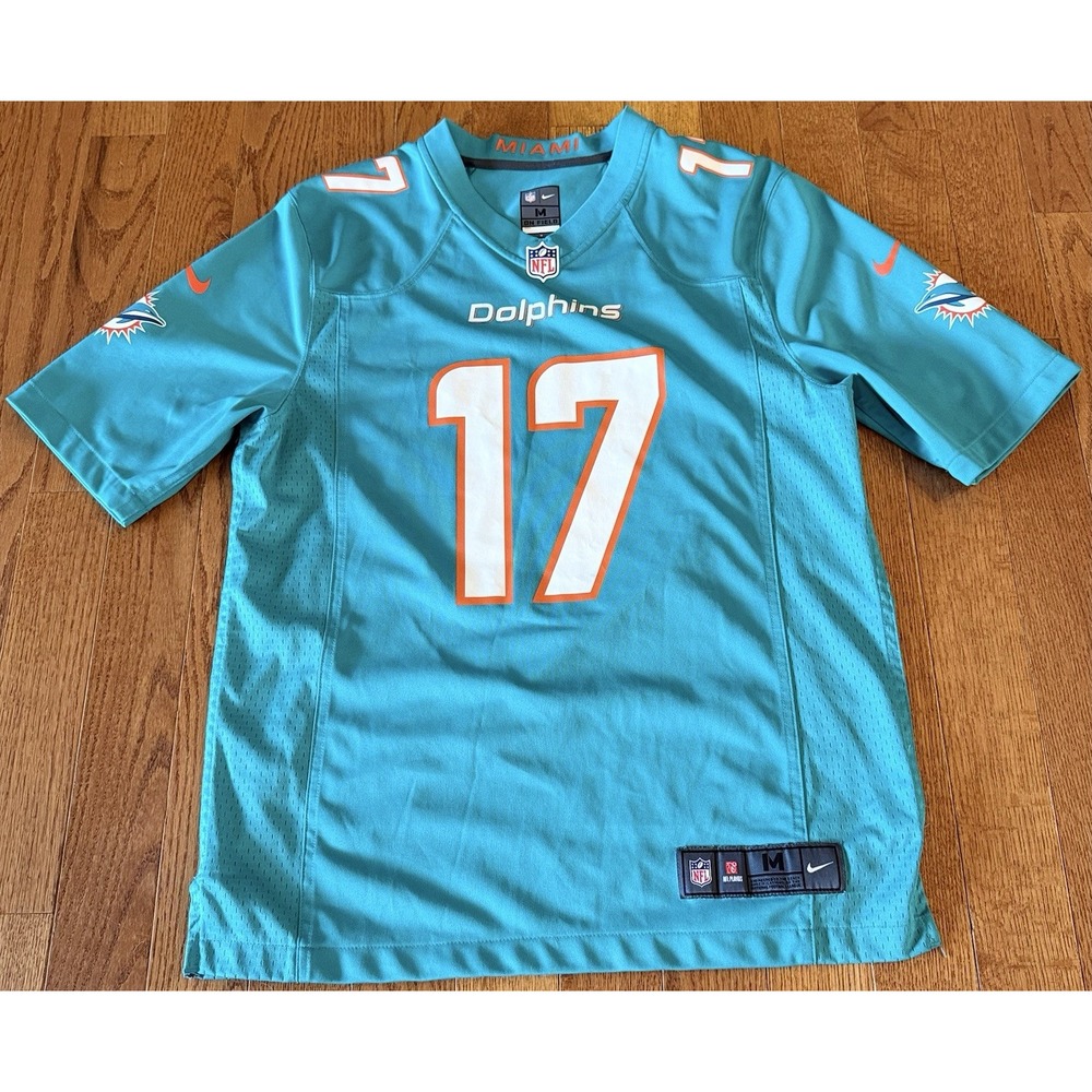 Nike Miami Dolphins Jaylen Waddle 17 Aqua Jersey Mens Medium NFL Football Top